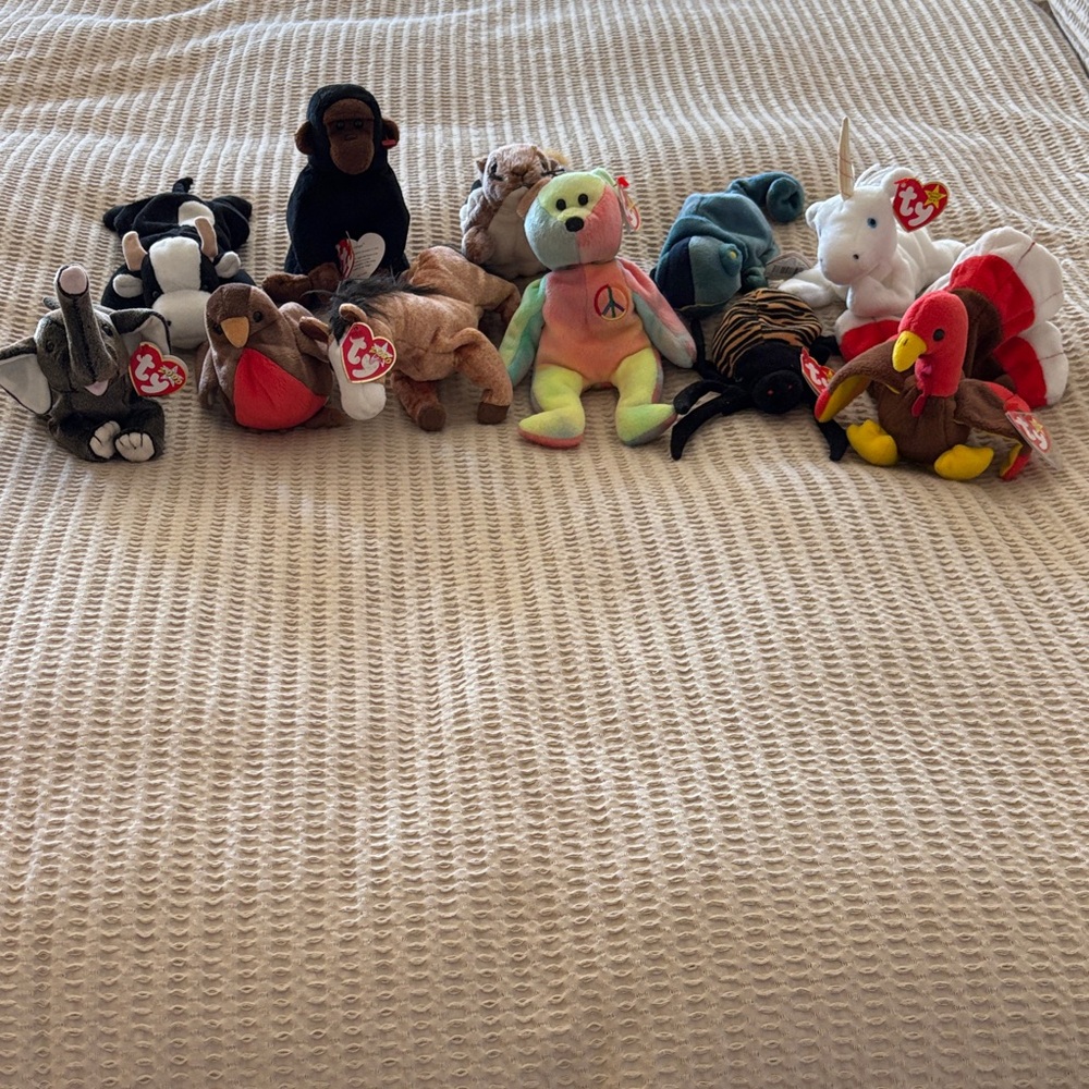Ty Beanie Babies Animal Set - Gobbles, Chipper, Trumpet & More!!!